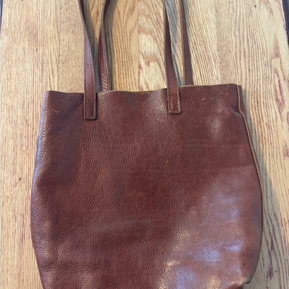 Portland Leather Rich Brown Tote Bag - Picture 2 of 4